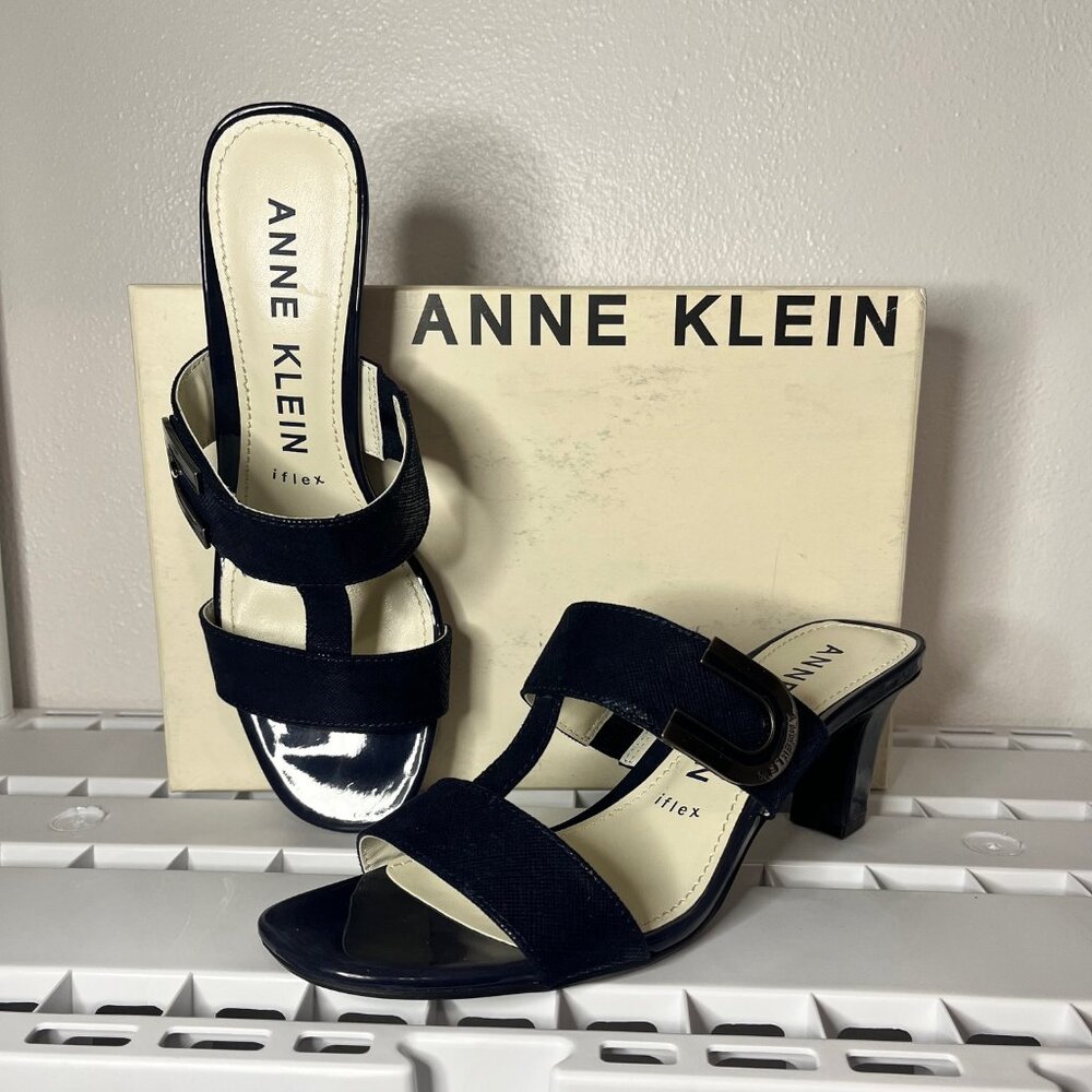 NIB: Anne Klein slides in dark navy